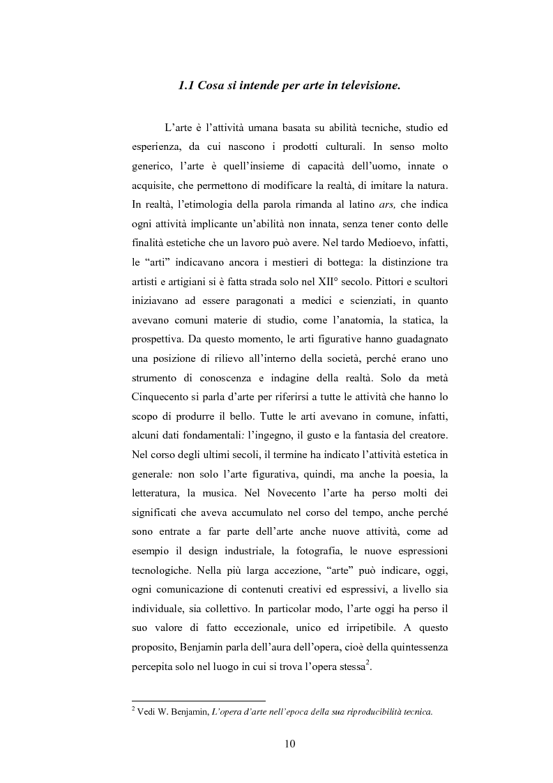Anteprima della tesi: I programmi d'arte nella televisione pubblica italiana, Pagina 8