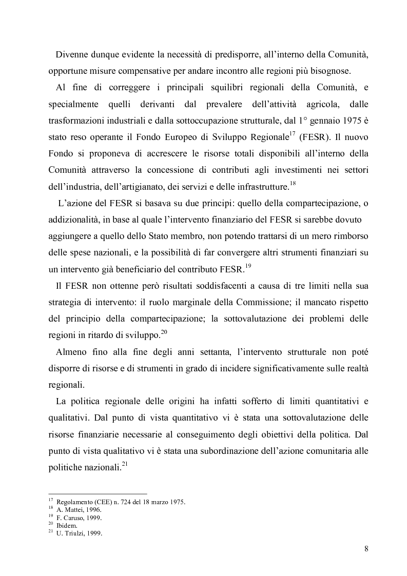 Anteprima della tesi: I Fondi Strutturali europei nel centro Italia. Un caso nella Regione Lazio., Pagina 7