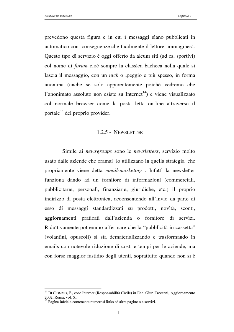 Anteprima della tesi: Responsabilità civile degli Internet providers: aspetti comparatistici, Pagina 11