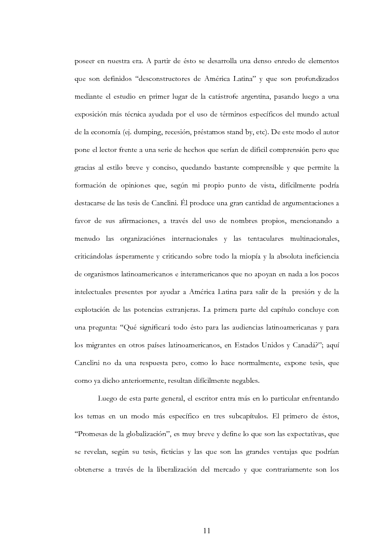 Anteprima della tesi: Anàlisis, comentario y traducciòn de "Latinoamericanos buscando lugar en este siglo" de Néstor Garcìa Canclini, Pagina 10
