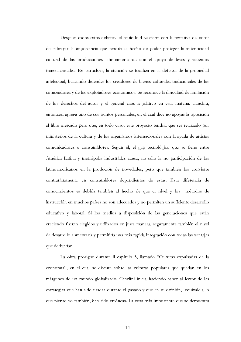 Anteprima della tesi: Anàlisis, comentario y traducciòn de "Latinoamericanos buscando lugar en este siglo" de Néstor Garcìa Canclini, Pagina 13