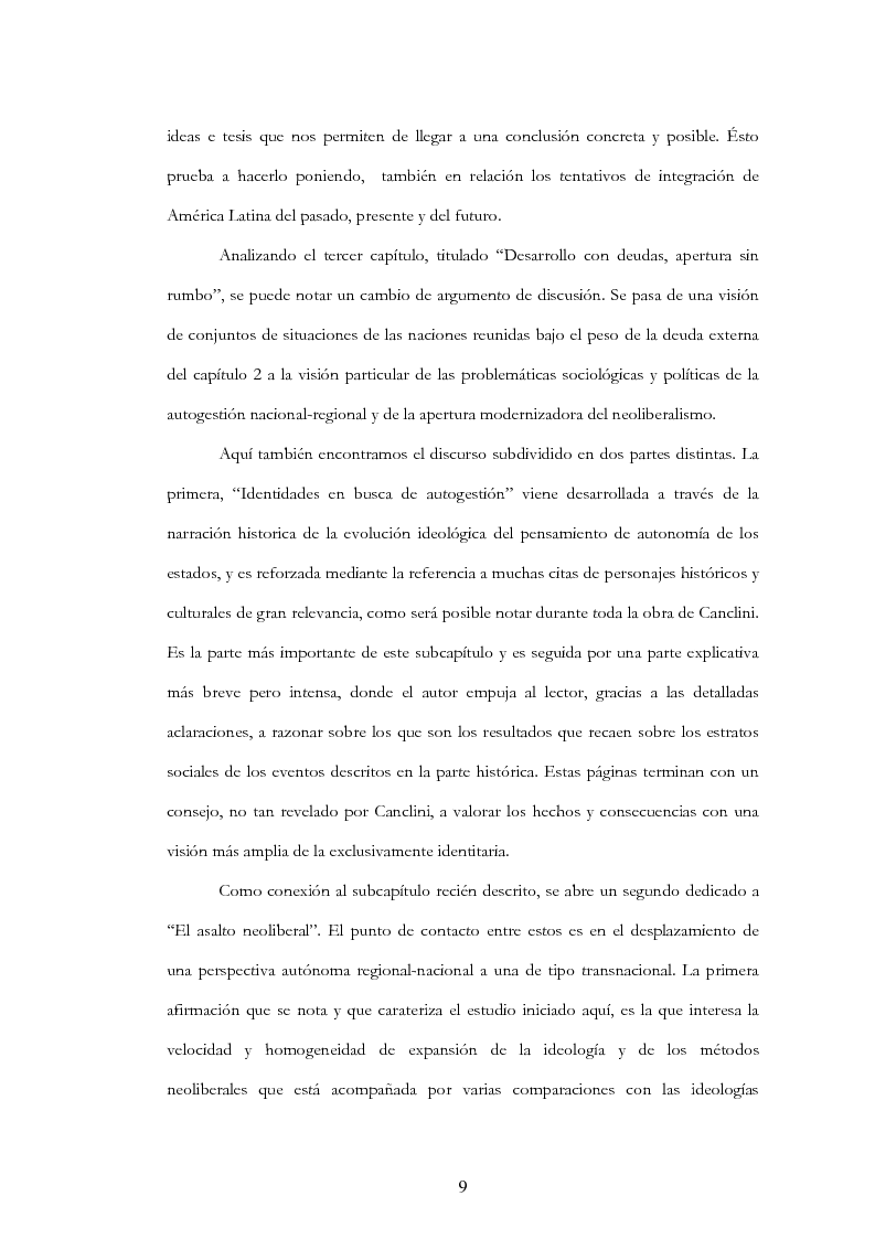 Anteprima della tesi: Anàlisis, comentario y traducciòn de "Latinoamericanos buscando lugar en este siglo" de Néstor Garcìa Canclini, Pagina 8