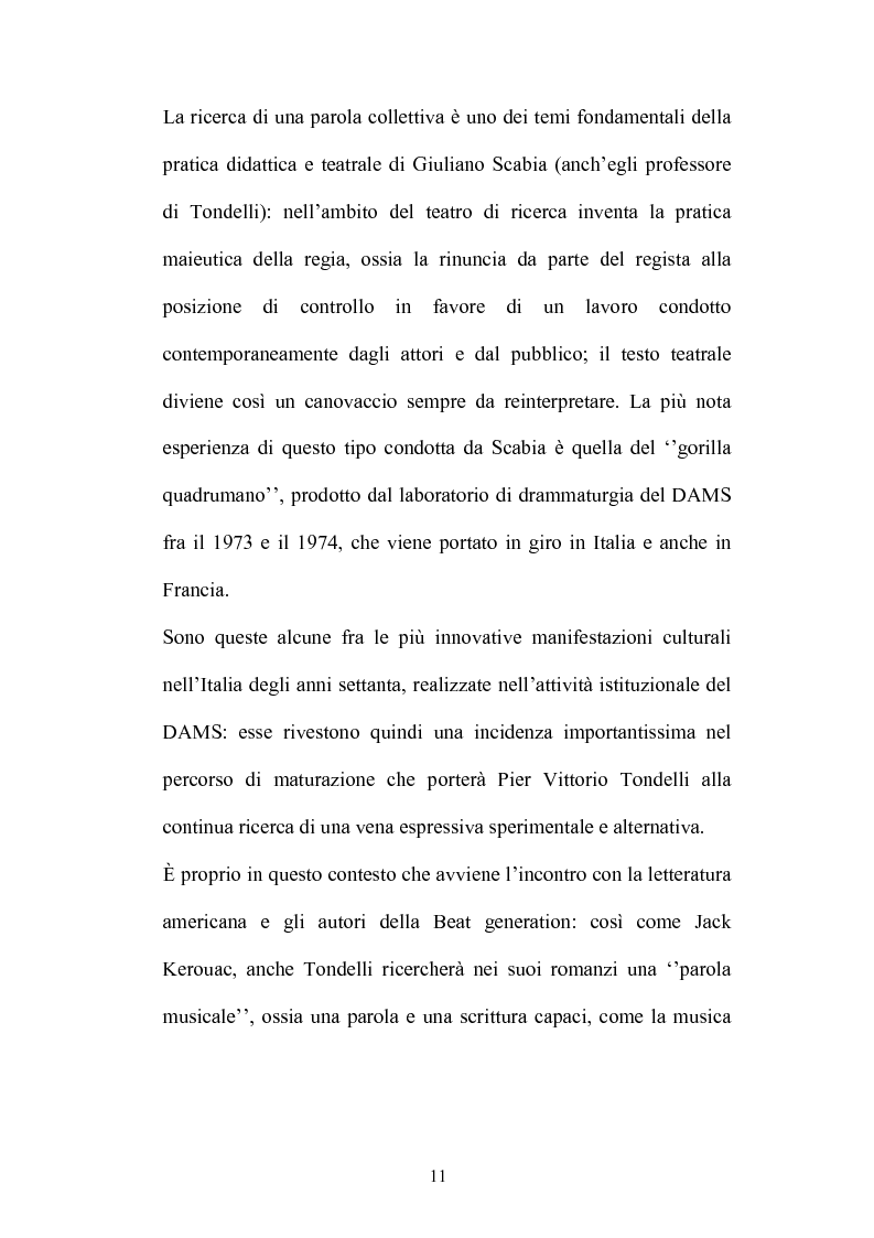 Anteprima della tesi: Un testo contro la solitudine. Pier Vittorio Tondelli scrittore postmoderno., Pagina 11
