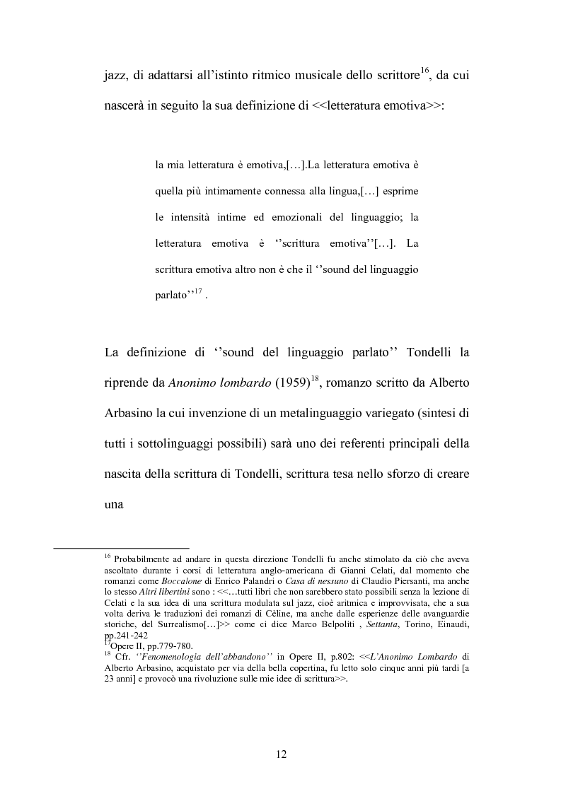 Anteprima della tesi: Un testo contro la solitudine. Pier Vittorio Tondelli scrittore postmoderno., Pagina 12