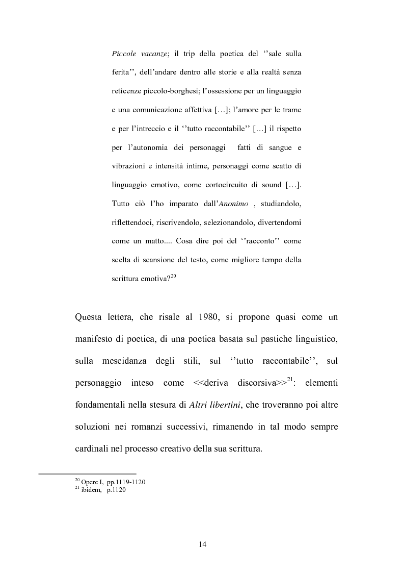 Anteprima della tesi: Un testo contro la solitudine. Pier Vittorio Tondelli scrittore postmoderno., Pagina 14