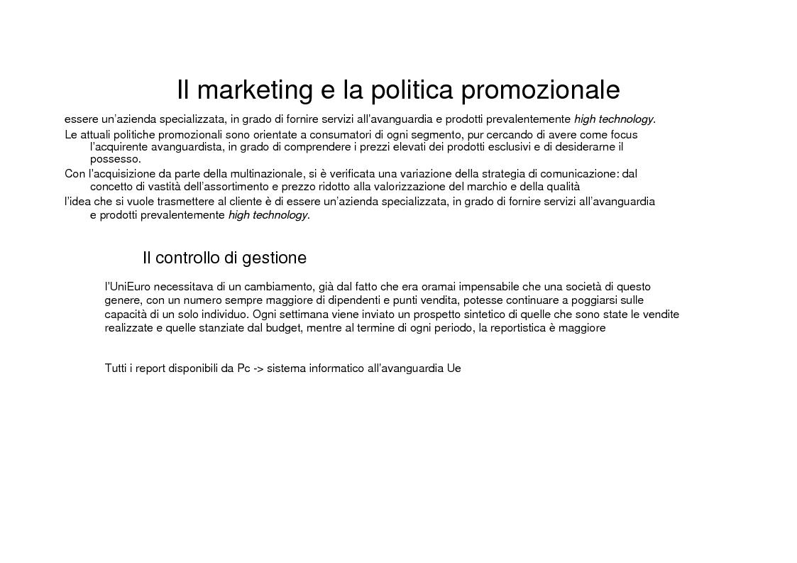 Anteprima della tesi: La grande distribuzione specializzata nell'elettronica di consumo. Il caso UniEuro - Dixons., Pagina 11