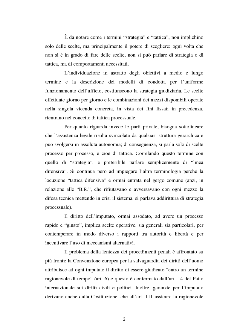 Anteprima della tesi: Strategie difensive e udienza preliminare, Pagina 2