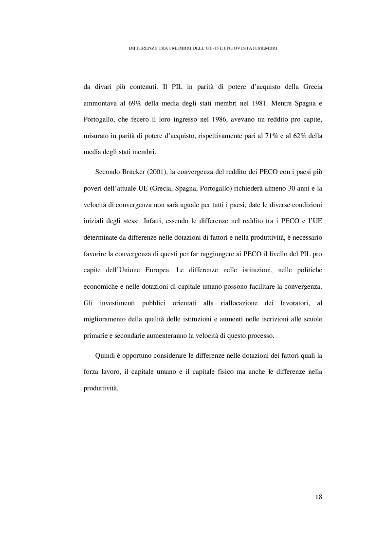 Anteprima della tesi: Le conseguenze sul mercato del lavoro dell'allargamento ad Est dell'Unione Europea, Pagina 12