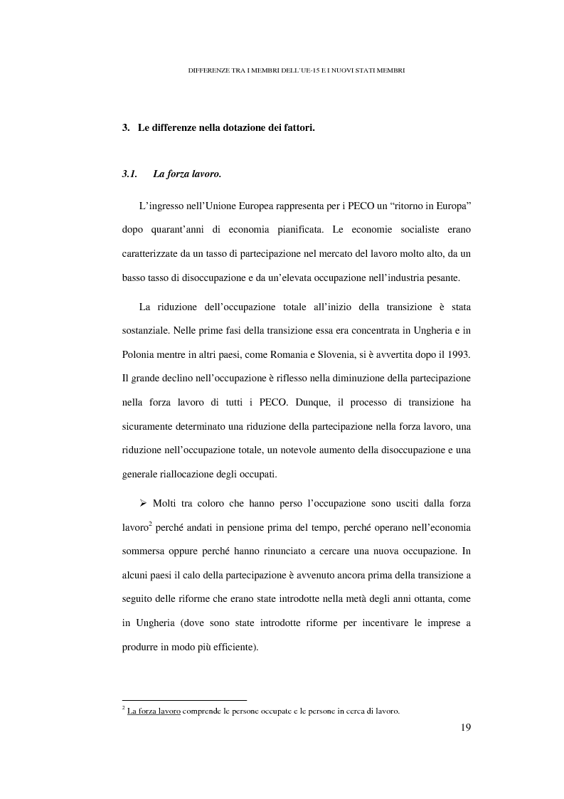 Anteprima della tesi: Le conseguenze sul mercato del lavoro dell'allargamento ad Est dell'Unione Europea, Pagina 13
