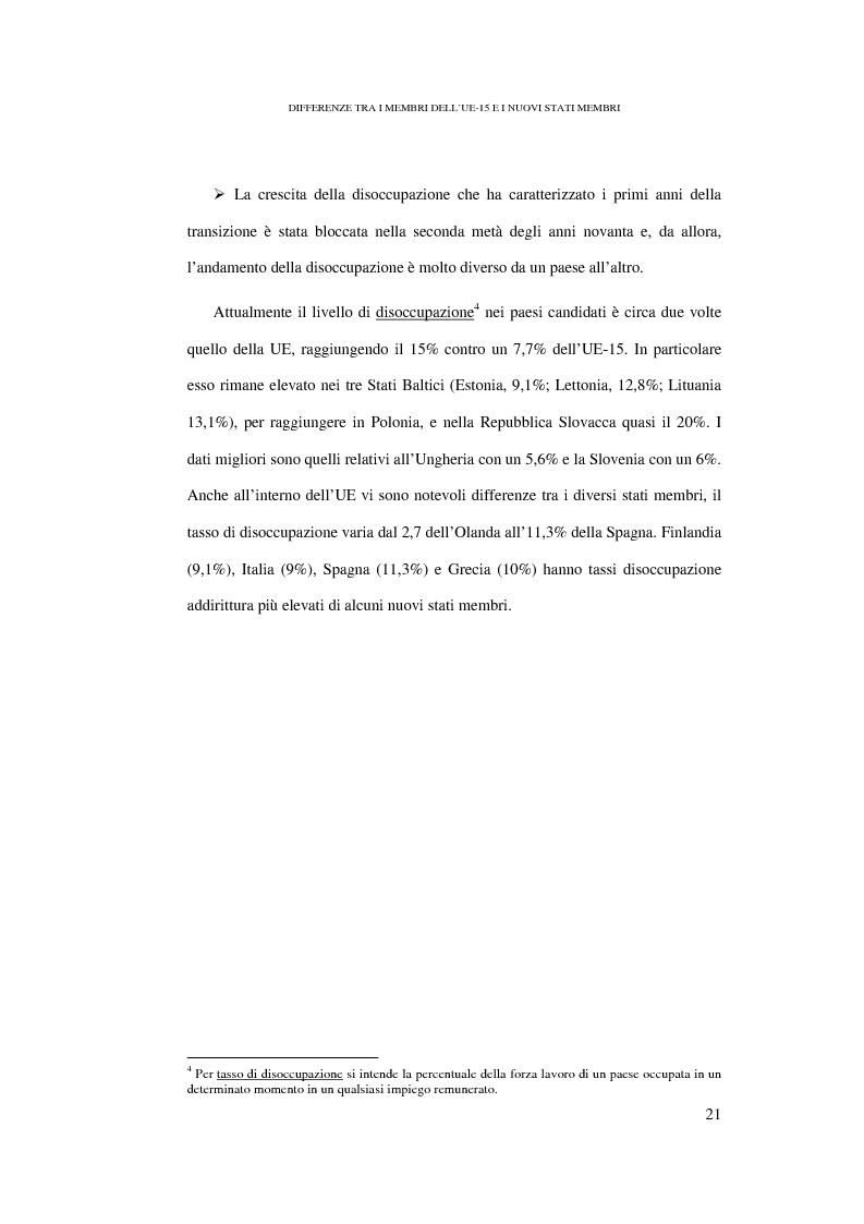 Anteprima della tesi: Le conseguenze sul mercato del lavoro dell'allargamento ad Est dell'Unione Europea, Pagina 15