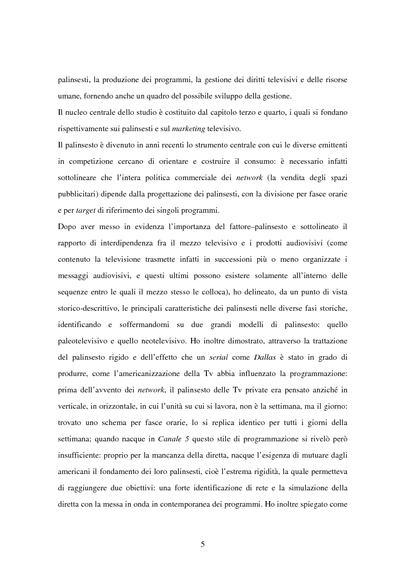 Anteprima della tesi: Costruzione dei palinsesti e marketing televisivo, Pagina 5