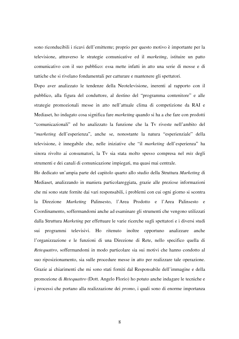 Anteprima della tesi: Costruzione dei palinsesti e marketing televisivo, Pagina 8