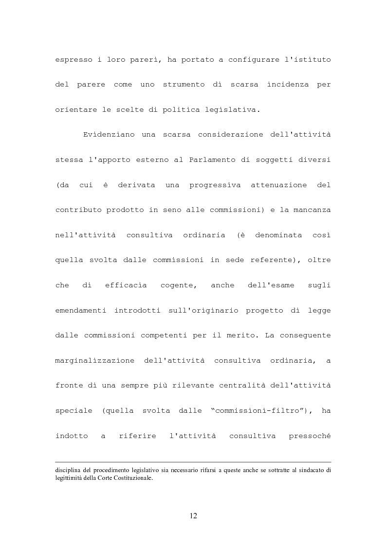 Anteprima della tesi: L'attività consultiva delle commissioni nel procedimento legislativo, Pagina 8