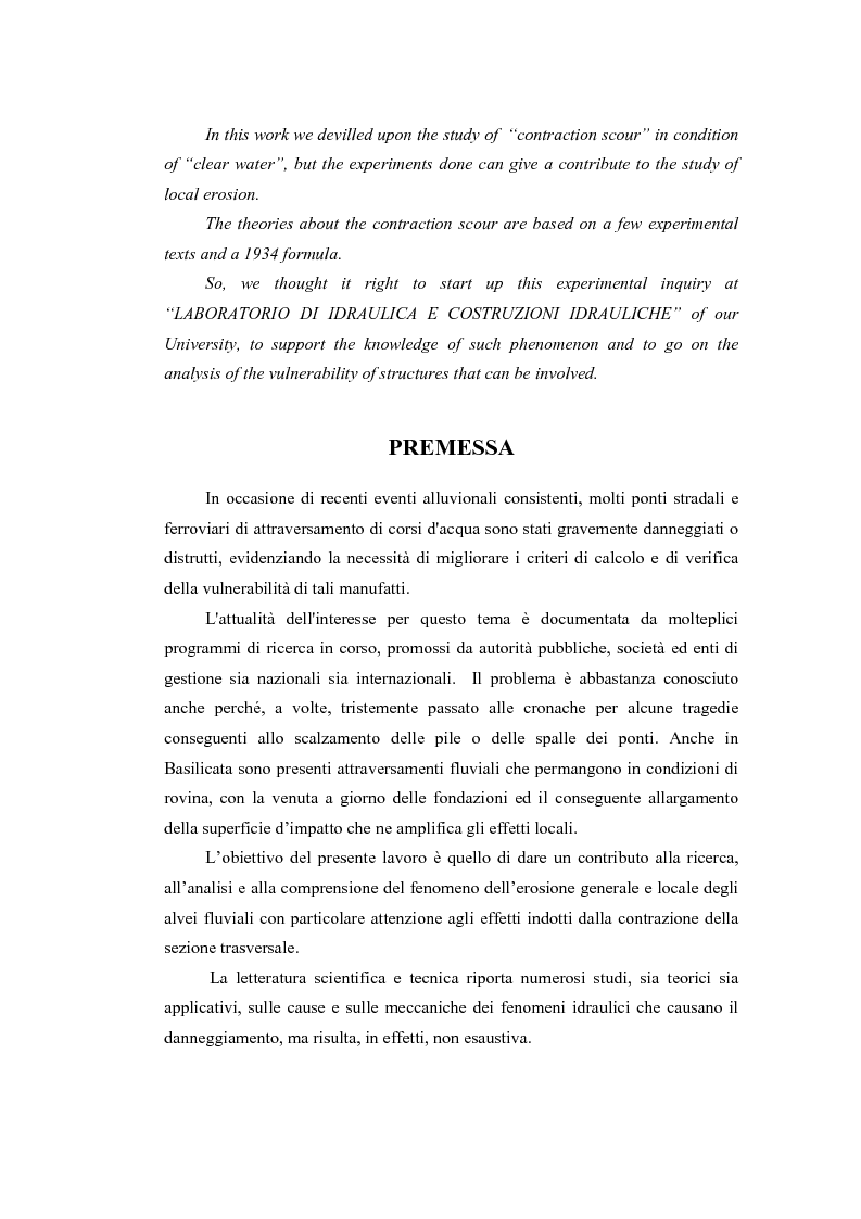 Anteprima della tesi: Indagine sperimentale sull'evoluzione morfologica di un alveo fluviale soggetto a restringimento, Pagina 2