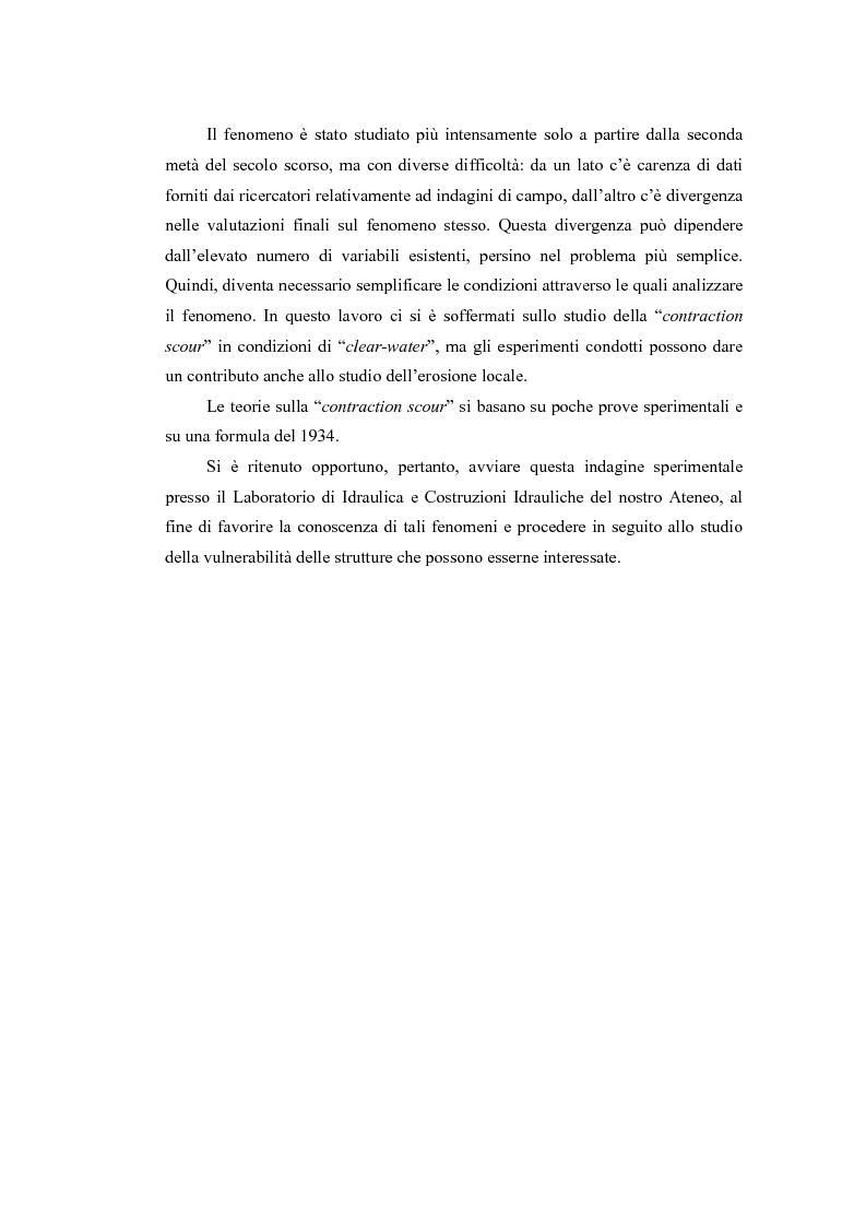 Anteprima della tesi: Indagine sperimentale sull'evoluzione morfologica di un alveo fluviale soggetto a restringimento, Pagina 3