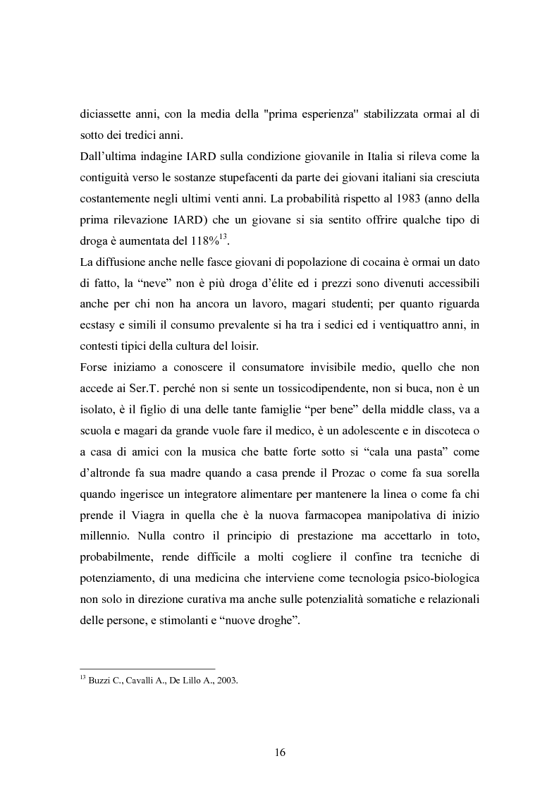 Anteprima della tesi: La strada come "setting variabile". Un progetto di intervento con tossicodipendenti attivi, Pagina 14