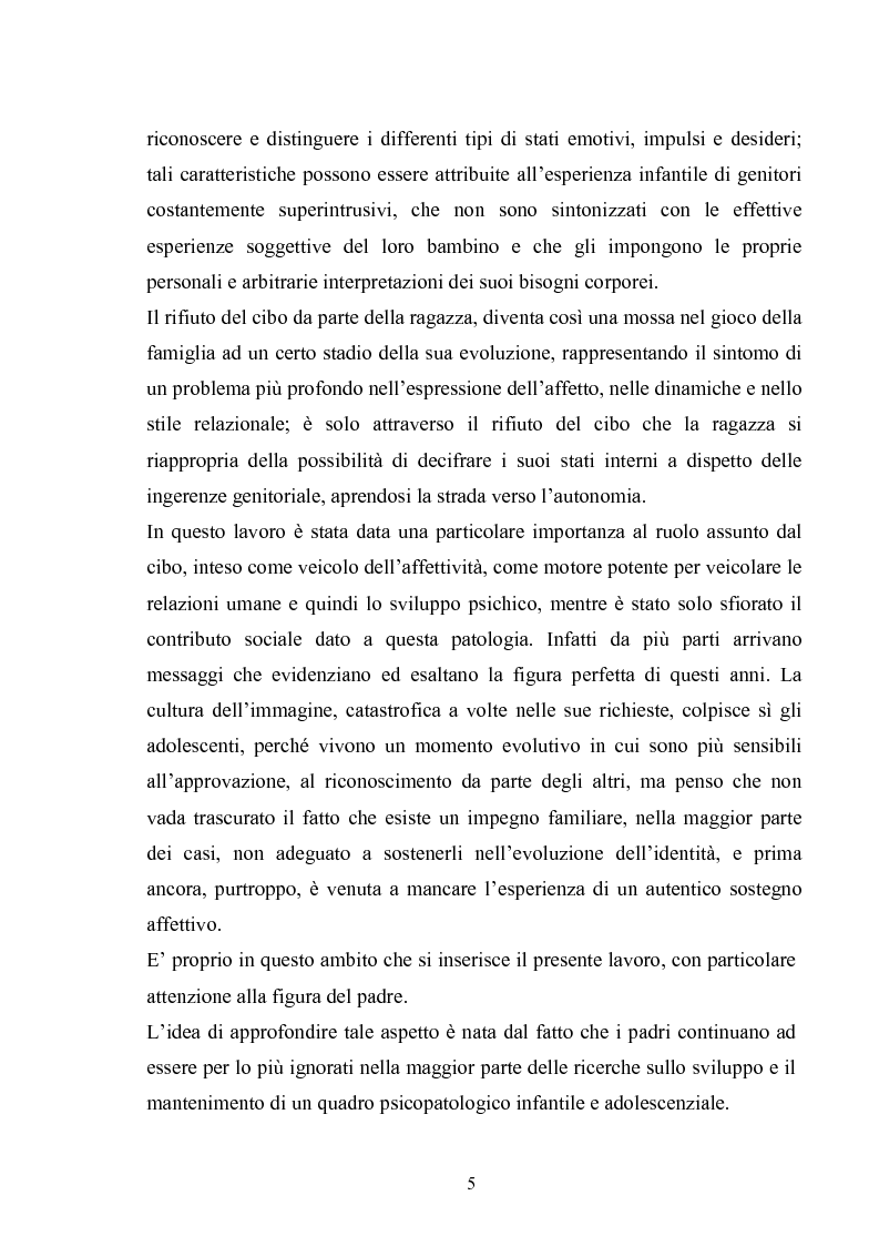 Anteprima della tesi: Il ruolo del padre nell'insorgenza del disturbo alimentare: anoressia e bulimia, Pagina 2