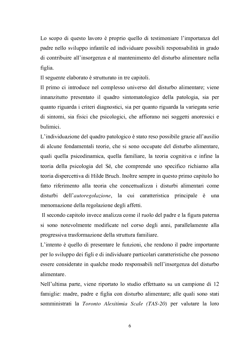 Anteprima della tesi: Il ruolo del padre nell'insorgenza del disturbo alimentare: anoressia e bulimia, Pagina 3