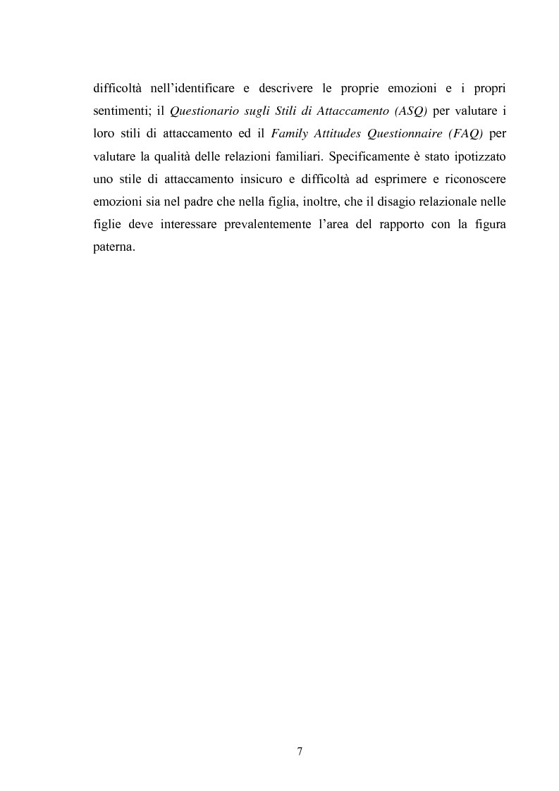 Anteprima della tesi: Il ruolo del padre nell'insorgenza del disturbo alimentare: anoressia e bulimia, Pagina 4