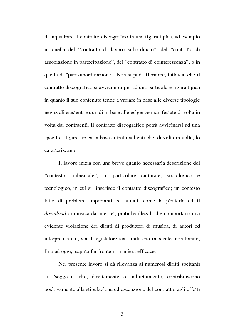 Anteprima della tesi: Il contratto discografico. Profili privatistici, Pagina 3