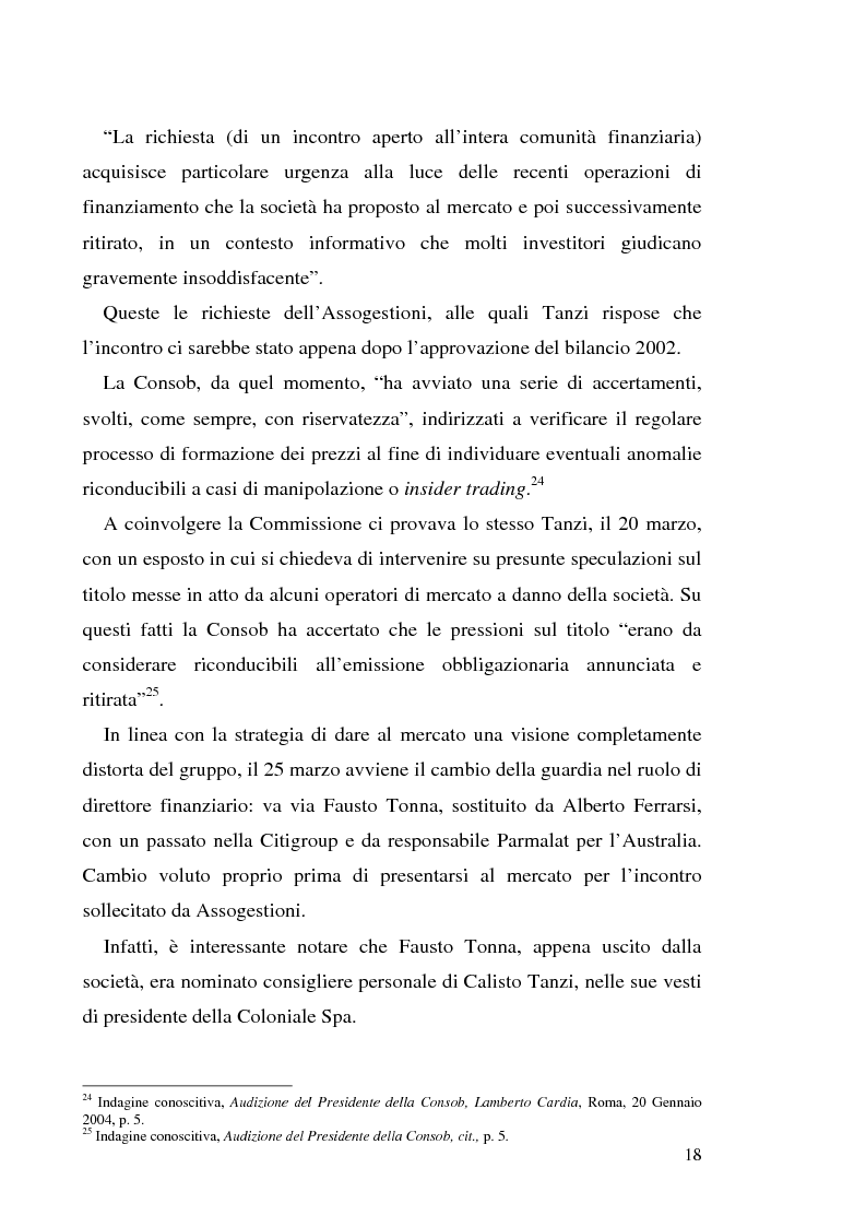 Estratto dalla tesi: Un recente "disastro" finanziario: il caso Parmalat