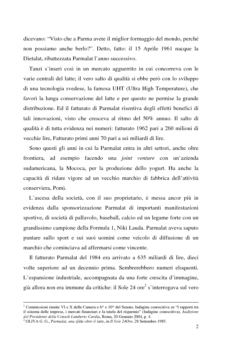 Anteprima della tesi: Un recente "disastro" finanziario: il caso Parmalat, Pagina 9