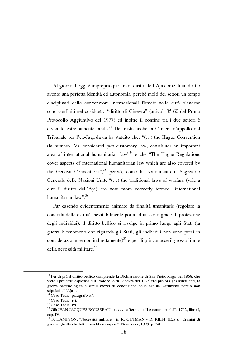 Anteprima della tesi: Le figure criminose previste dallo Statuto della Corte Penale Internazionale a confronto con quelle dello Statuto del Tribunale per l'ex-Jugoslavia, Pagina 12
