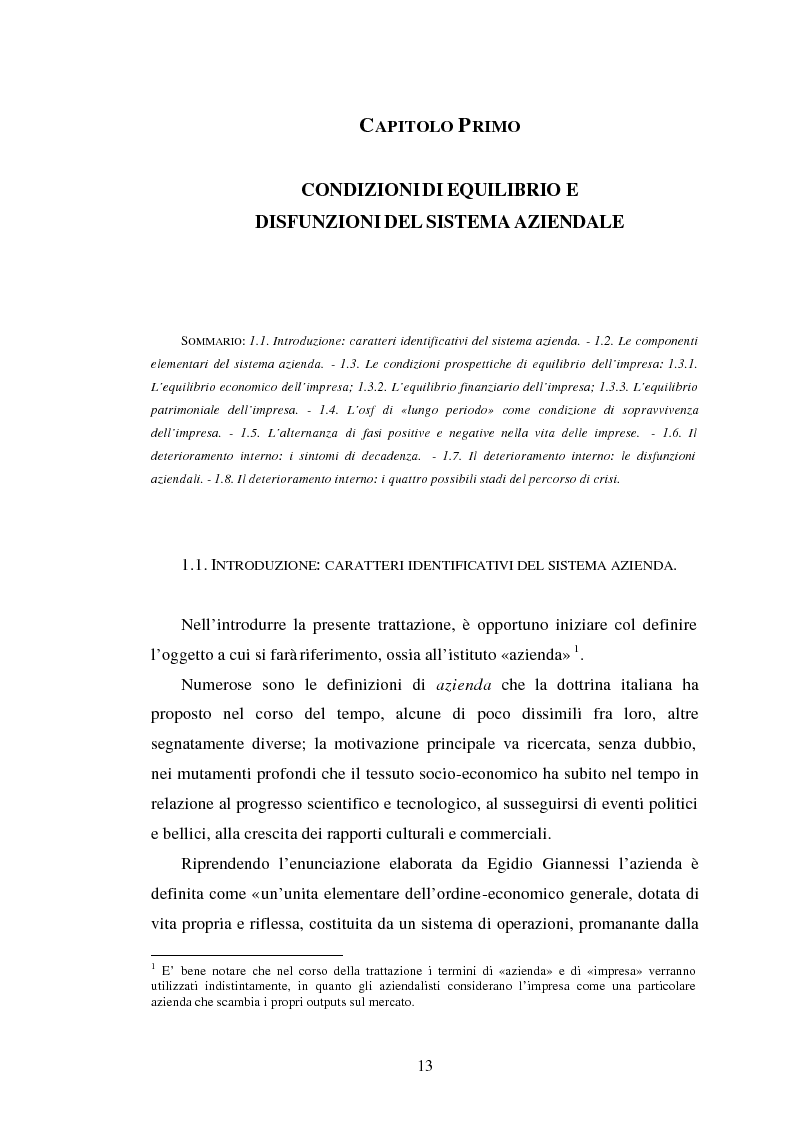 Anteprima della tesi: Crisi d'impresa. Processi degenerativi, strumenti di diagnosi e misure di prevenzione., Pagina 6