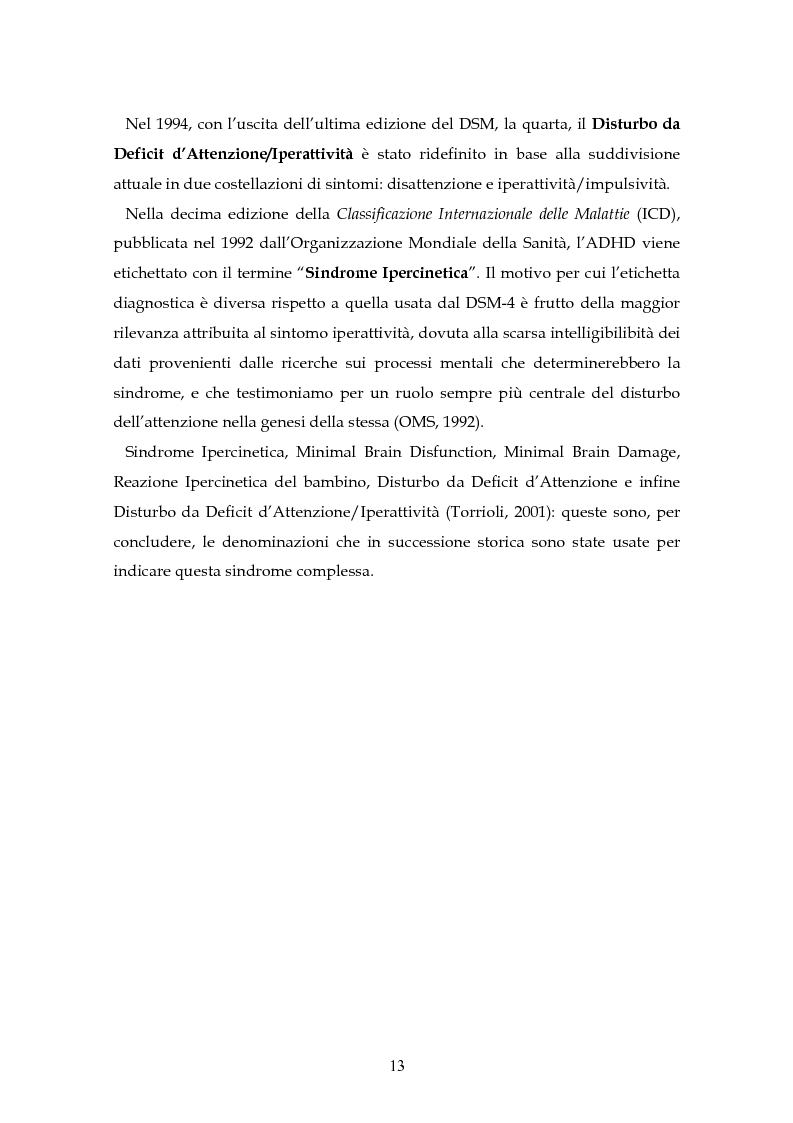 Anteprima della tesi: Il disturbo da deficit d'attenzione/iperattività: analisi della letteratura, Pagina 10