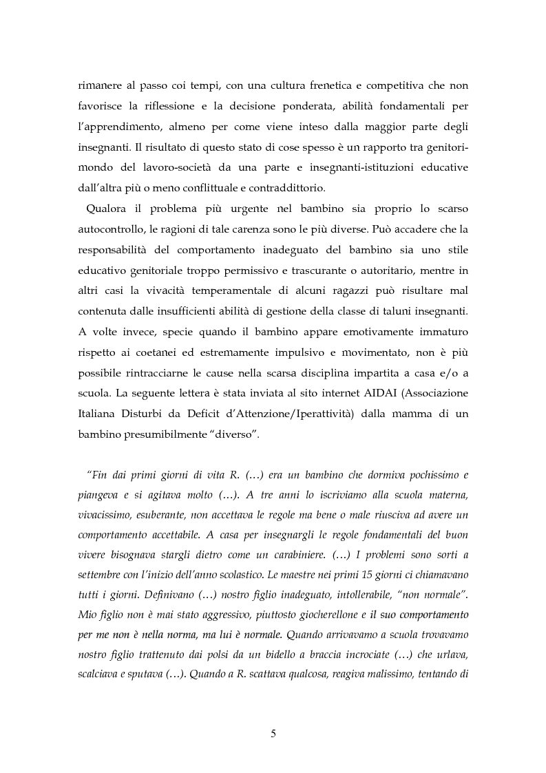 Anteprima della tesi: Il disturbo da deficit d'attenzione/iperattività: analisi della letteratura, Pagina 2