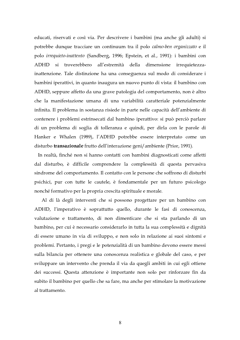 Anteprima della tesi: Il disturbo da deficit d'attenzione/iperattività: analisi della letteratura, Pagina 5