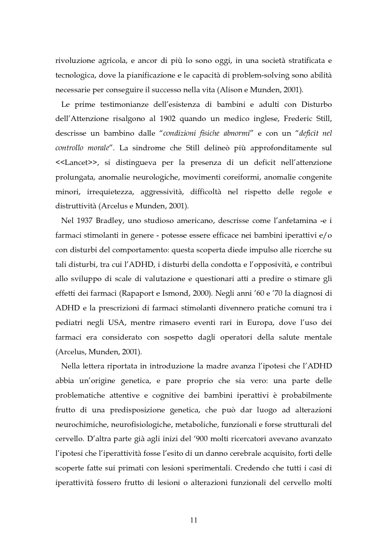 Anteprima della tesi: Il disturbo da deficit d'attenzione/iperattività: analisi della letteratura, Pagina 8