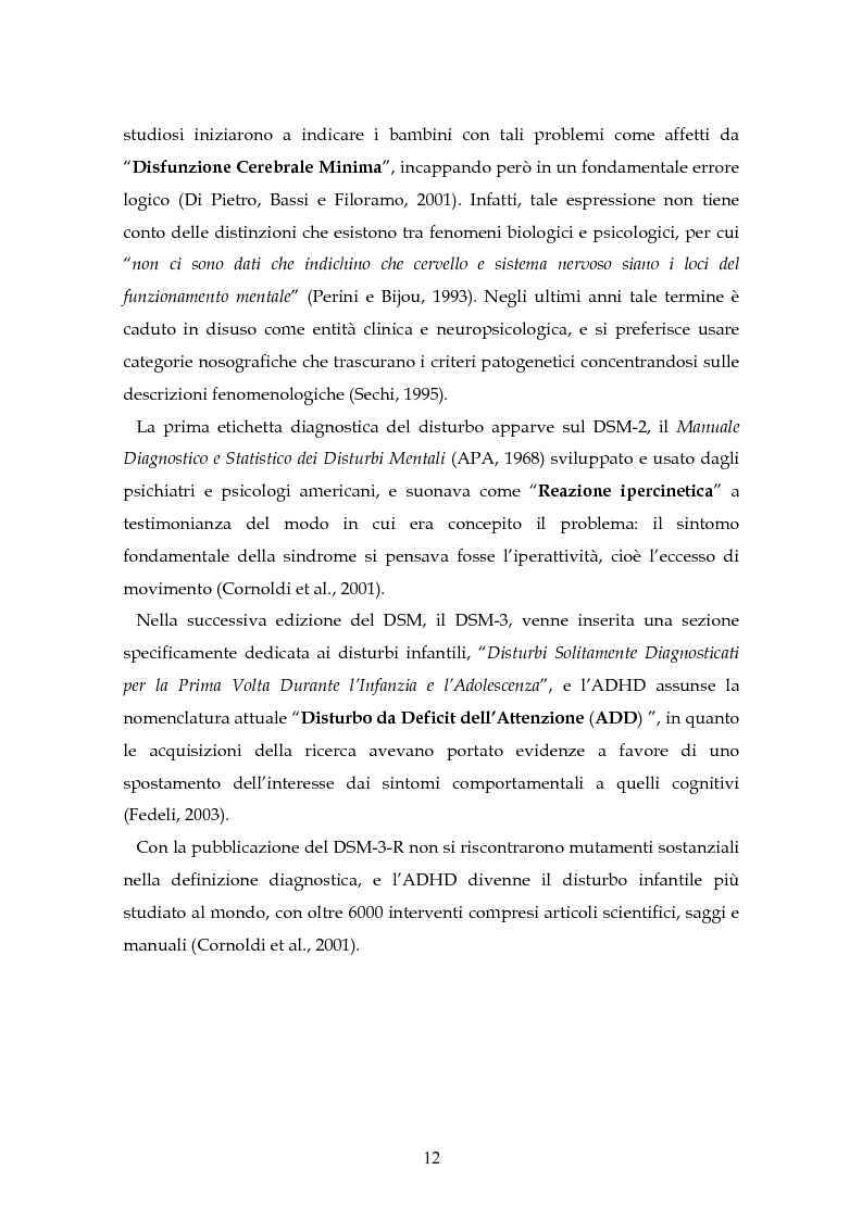 Anteprima della tesi: Il disturbo da deficit d'attenzione/iperattività: analisi della letteratura, Pagina 9