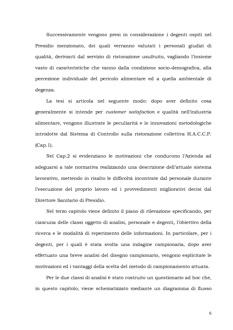 Anteprima della tesi: Customer Satisfaction nella ristorazione ospedaliera. Un'analisi al C.T.O. di Palermo, Pagina 2