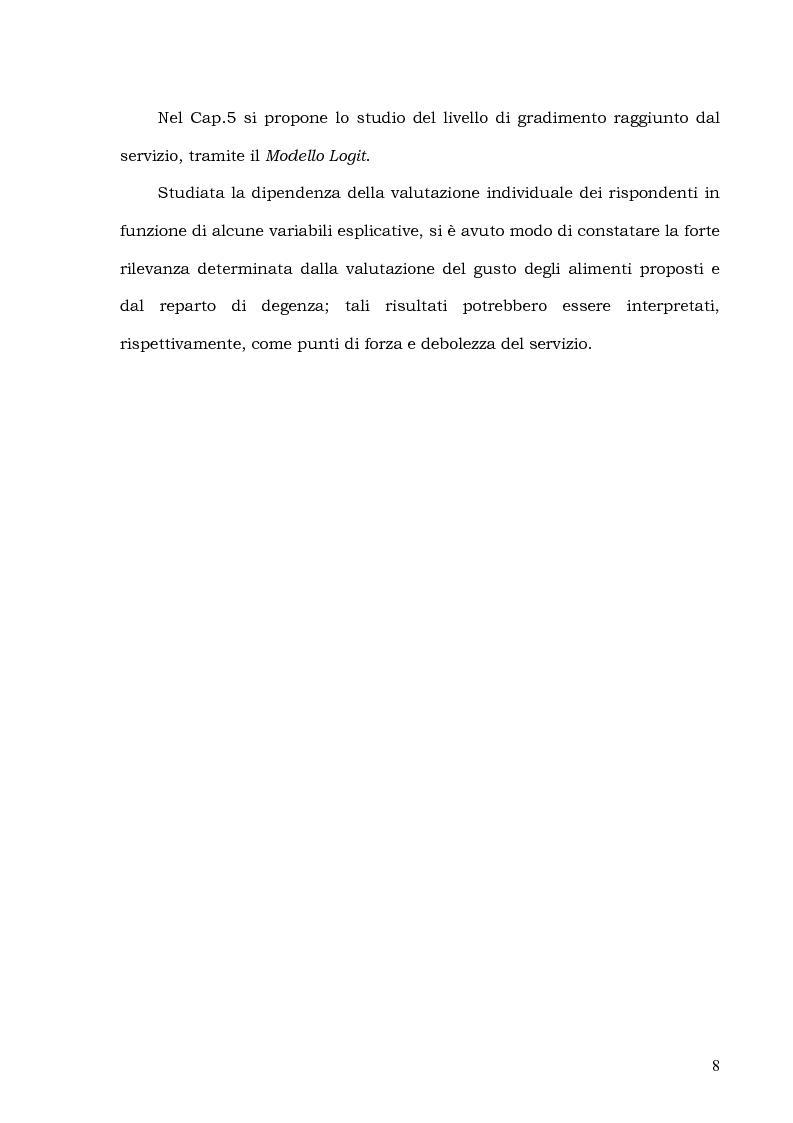 Anteprima della tesi: Customer Satisfaction nella ristorazione ospedaliera. Un'analisi al C.T.O. di Palermo, Pagina 4