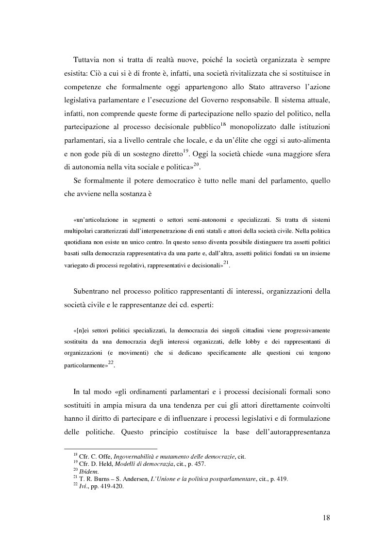 Anteprima della tesi: Autorità indipendenti, terzo settore e sussidiarietà nelle trasformazioni attuali dei sistemi democratici, Pagina 14