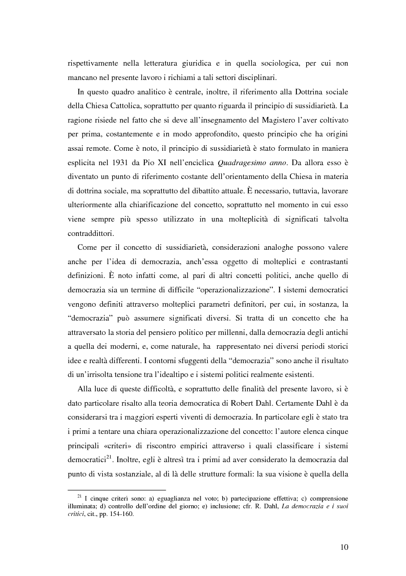 Anteprima della tesi: Autorità indipendenti, terzo settore e sussidiarietà nelle trasformazioni attuali dei sistemi democratici, Pagina 6