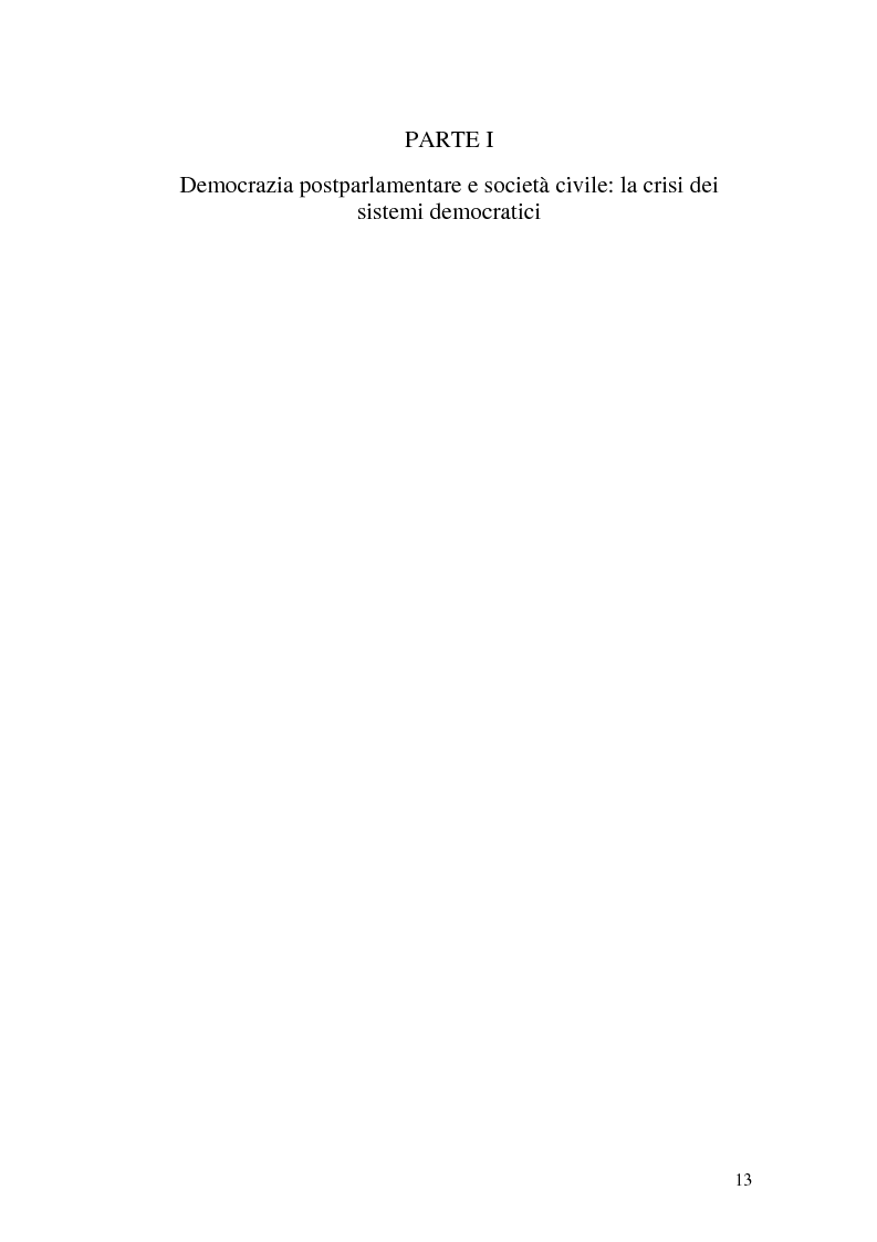 Anteprima della tesi: Autorità indipendenti, terzo settore e sussidiarietà nelle trasformazioni attuali dei sistemi democratici, Pagina 9