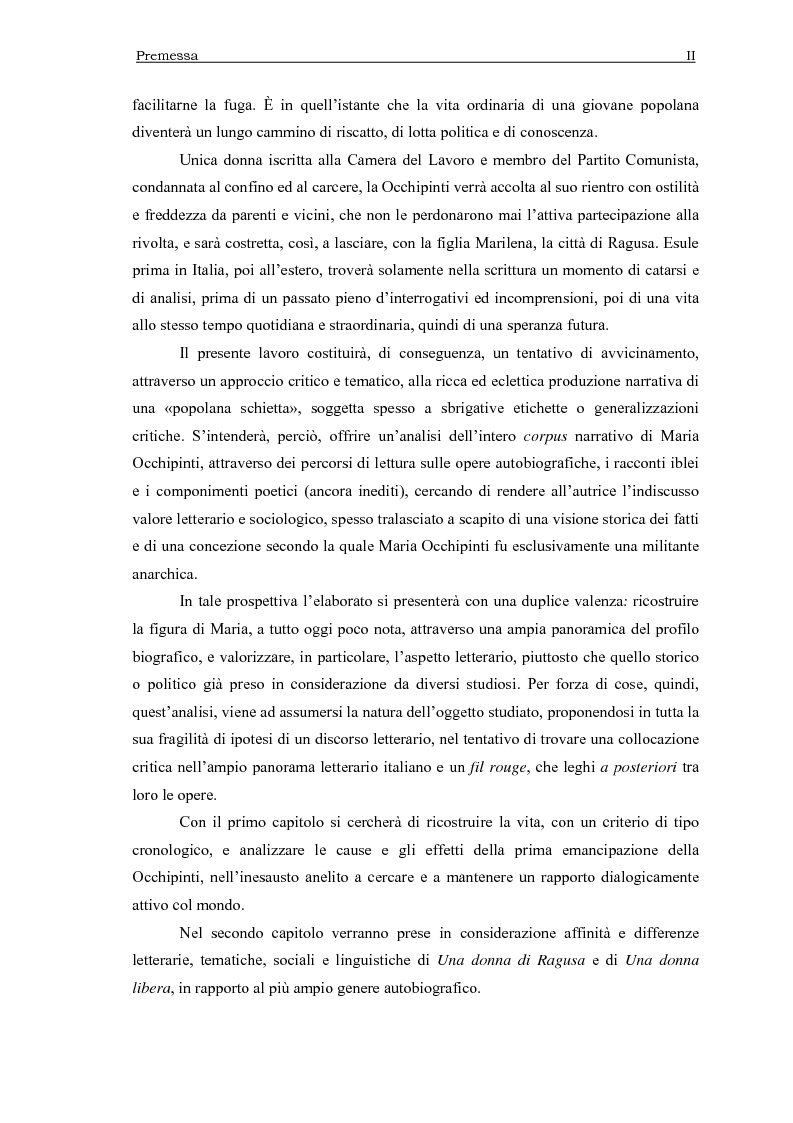 Anteprima della tesi: Maria Occhipinti: una ribelle del Novecento, Pagina 2