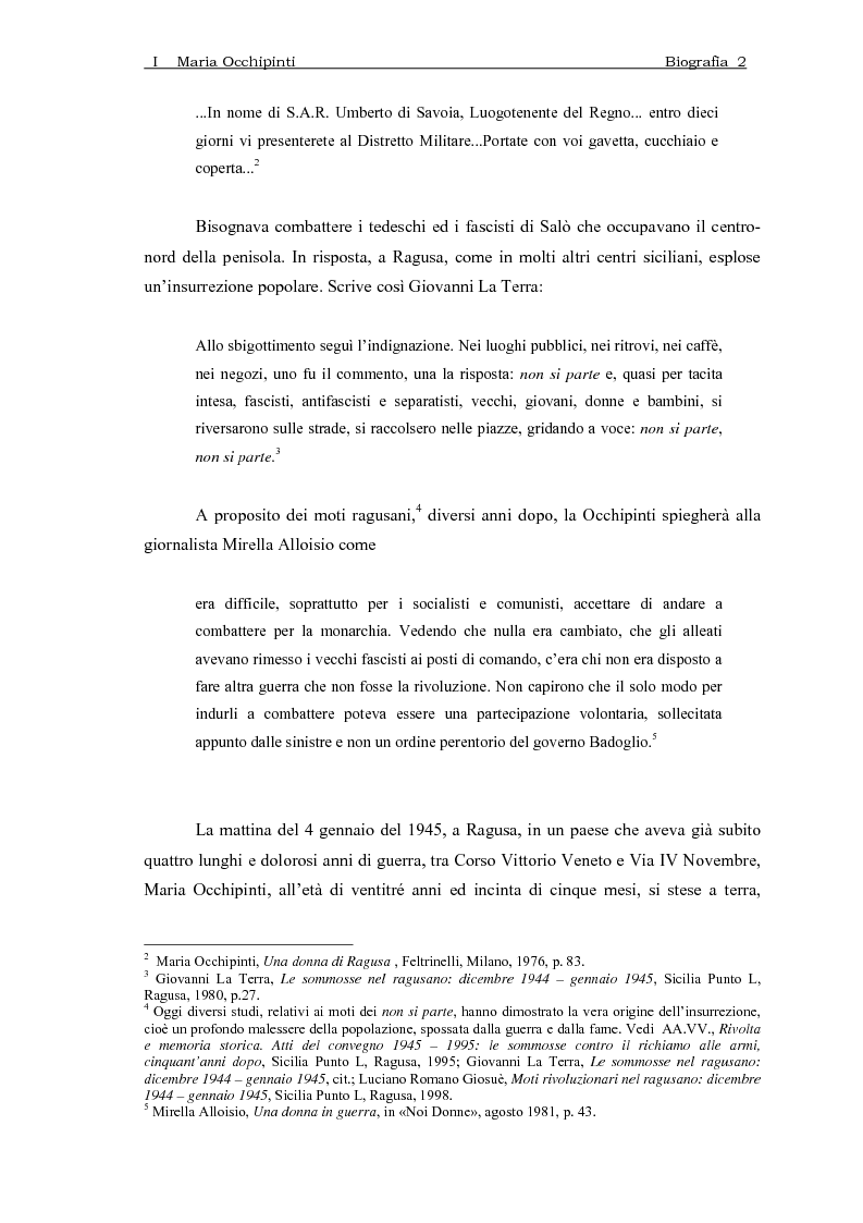 Anteprima della tesi: Maria Occhipinti: una ribelle del Novecento, Pagina 5