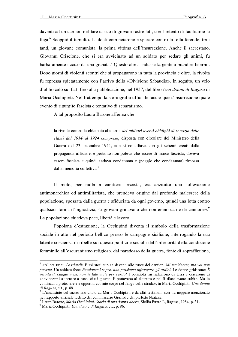 Anteprima della tesi: Maria Occhipinti: una ribelle del Novecento, Pagina 6
