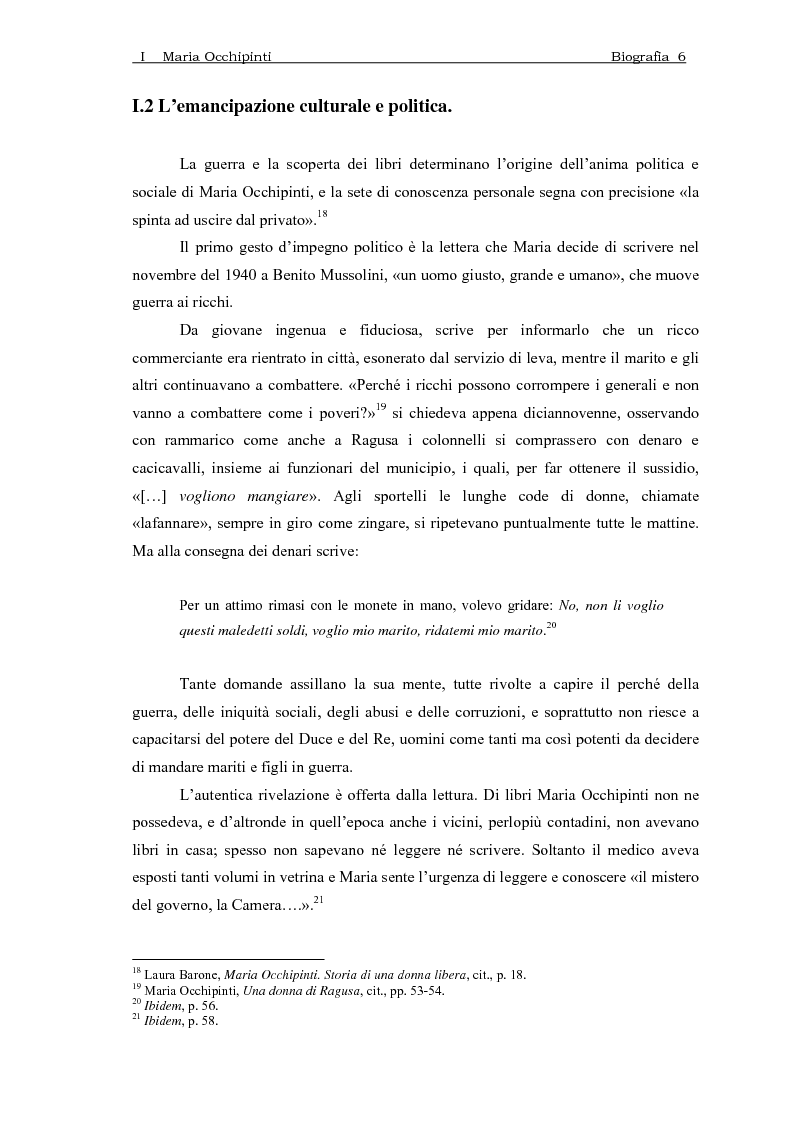 Anteprima della tesi: Maria Occhipinti: una ribelle del Novecento, Pagina 9