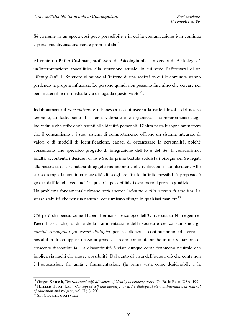 Anteprima della tesi: Tratti dell'identità femminile nella rivista Cosmopolitan, Pagina 14