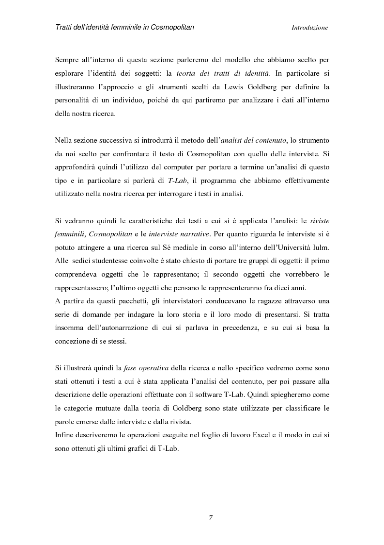 Anteprima della tesi: Tratti dell'identità femminile nella rivista Cosmopolitan, Pagina 5