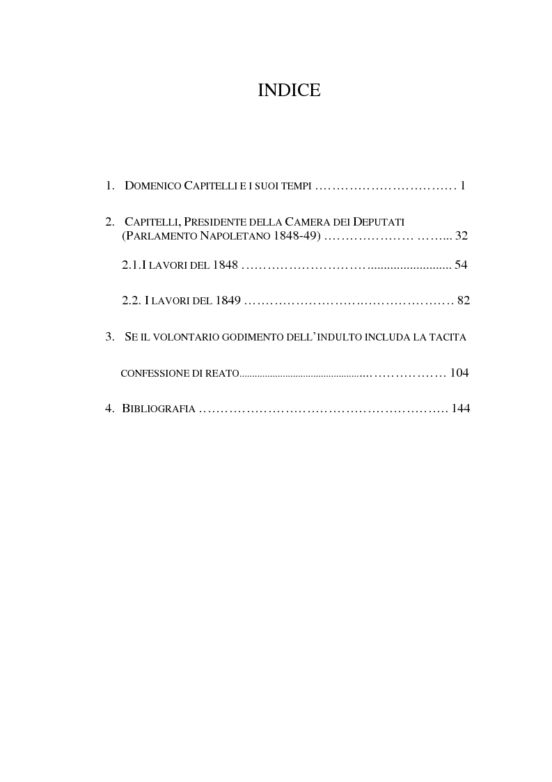 Indice della tesi: Domenico Capitelli: vita e studi di un liberale nel Mezzogiorno preunitario, Pagina 1