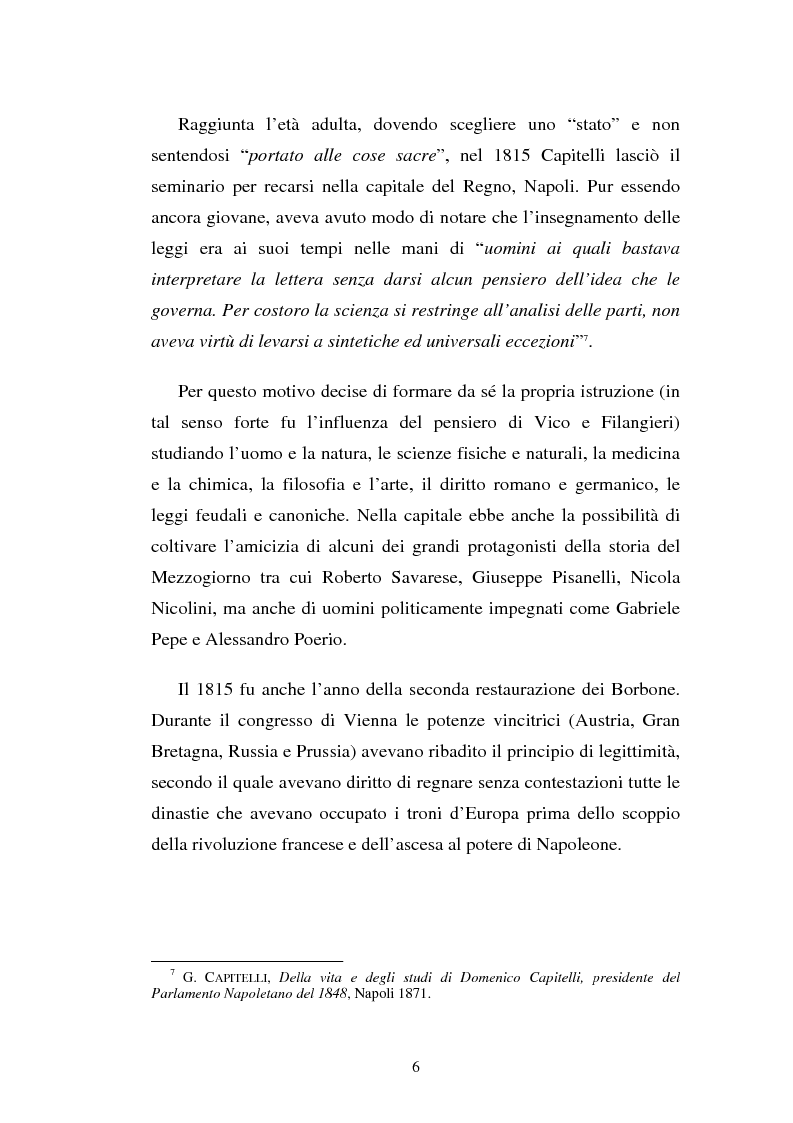 Anteprima della tesi: Domenico Capitelli: vita e studi di un liberale nel Mezzogiorno preunitario, Pagina 6