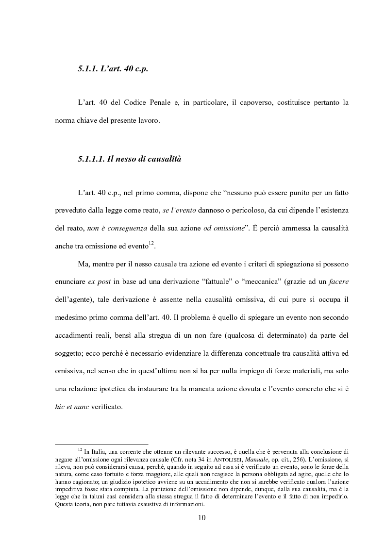 Anteprima della tesi: La posizione di garanzia nel reato omissivo improprio, Pagina 13