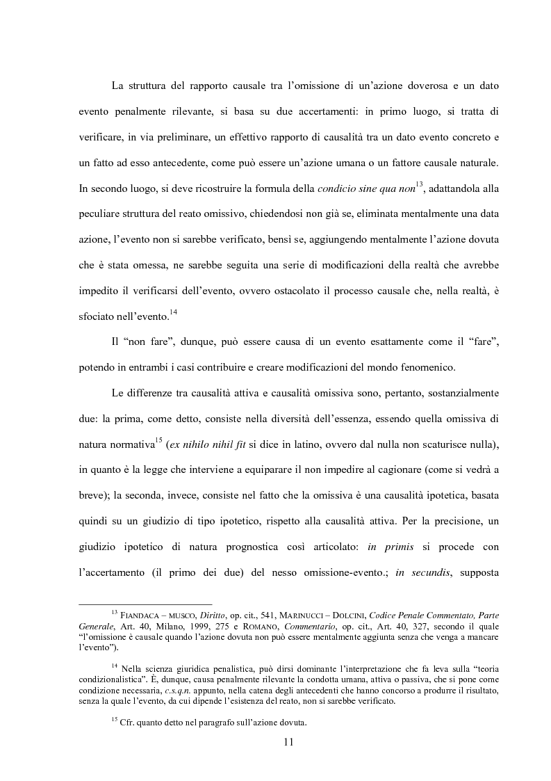 Anteprima della tesi: La posizione di garanzia nel reato omissivo improprio, Pagina 14