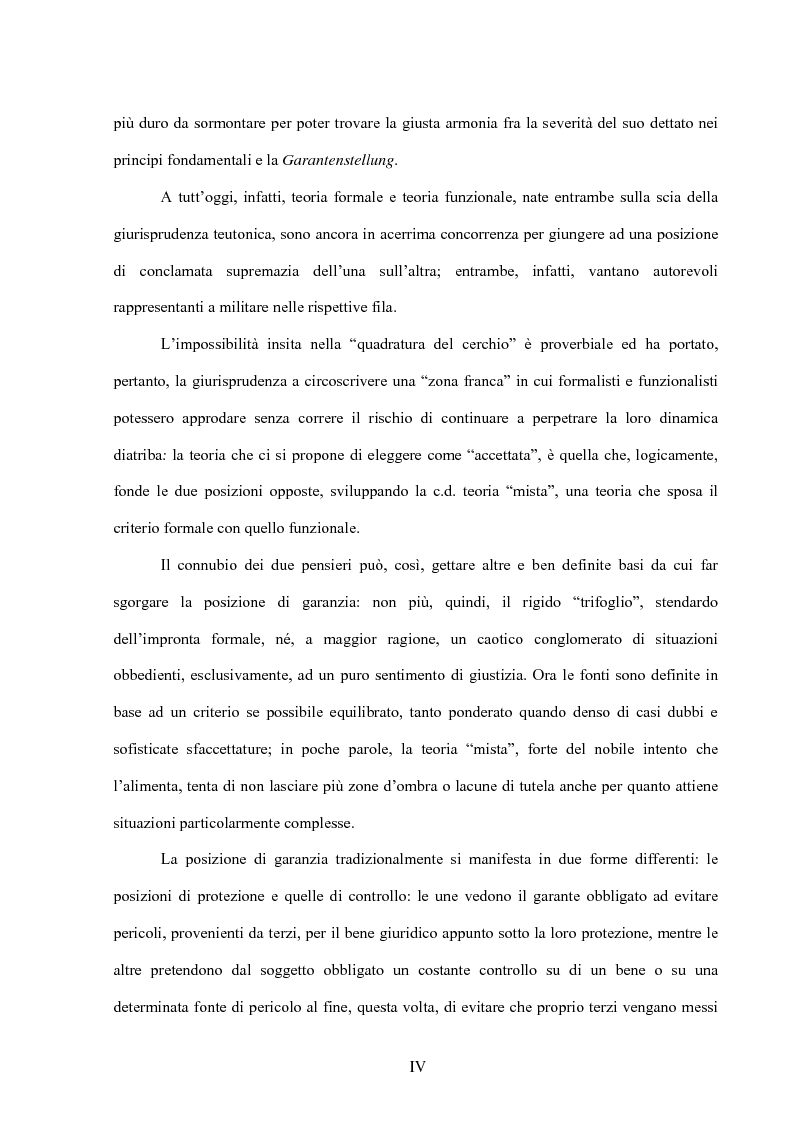 Anteprima della tesi: La posizione di garanzia nel reato omissivo improprio, Pagina 2