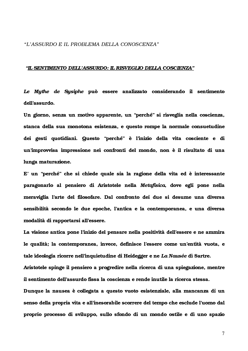 Anteprima della tesi: L'Etranger di Albert Camus, Pagina 4